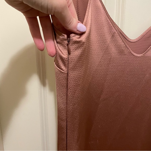 Trouvé Mauve Light Pink Slip Dress with Slit - Midi Slip Dress Size XS - Picture 7 of 9